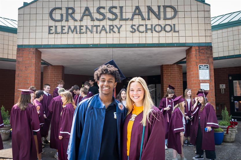 Students participate in a senior walk